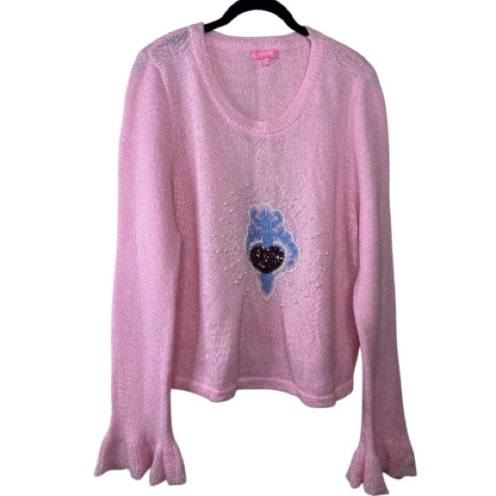 Sugar Thrillz Call The Angels Pearl Embellished Sweater Pink Size 3X